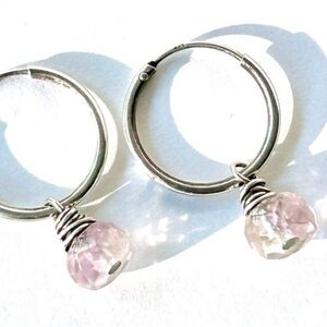 Semiprecious Stones & Sterling Silver Hoops